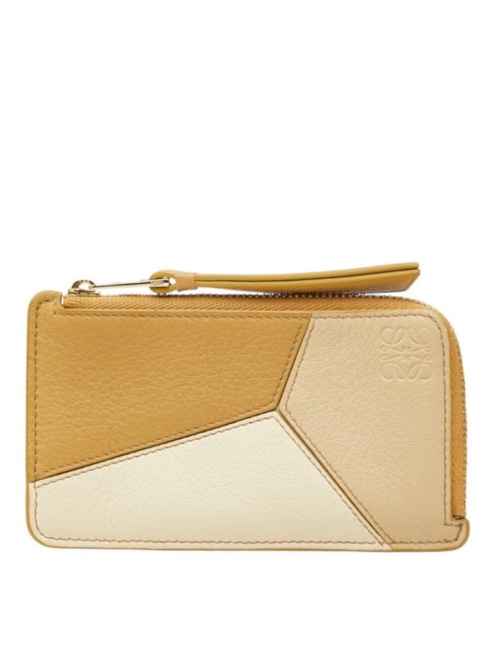 Loewe Anagram Puzzle Coin Purse Beige Leather